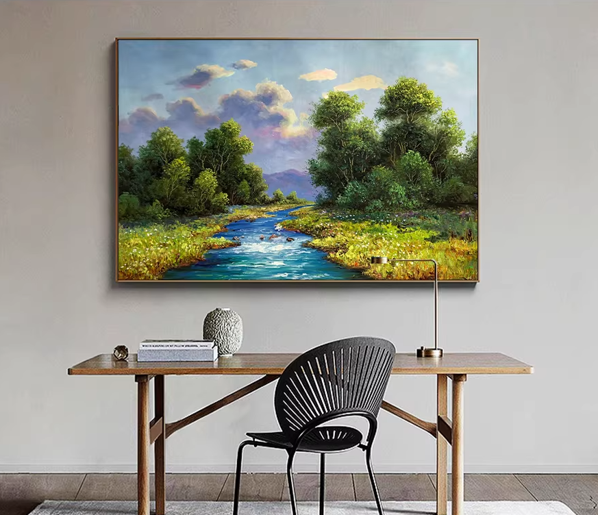 Original Oil Painting "Lush Foliage" by First-Class Painter Kim Cheol-jun – Collectible Hand-Painted Landscape Art 13643