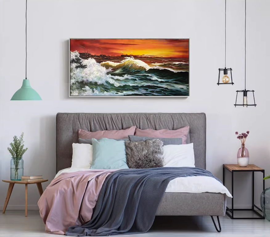 Original Oil Painting "Coastal Landscape" by Honored Artist Kim Hyun – Collectible Hand-Painted Seascape Art, One-of-a-Kind G2497