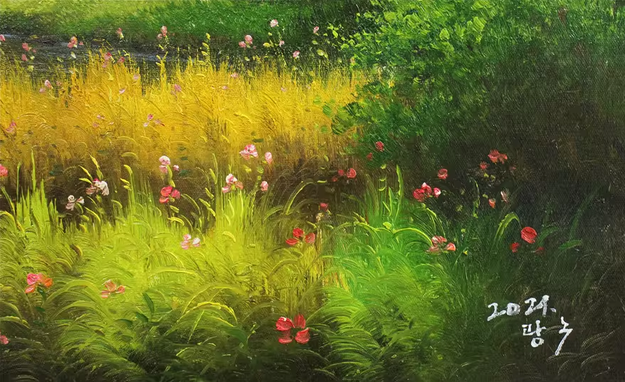 Original Oil Painting "Birds in the Forest" by First-Class Painter Guang Xiu – Collectible Hand-Painted Landscape Art 1312