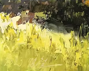 Original Oil Painting "Mountain Path" by Meritorious Painter Kim Young Chul – Collectible Hand-Painted Impressionist Landscape Art 14689