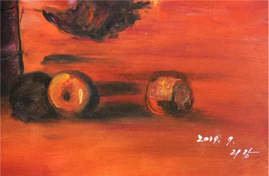 Sunflower Still Life Oil Painting by Li Jiang | Original Expressionist Floral Art 262