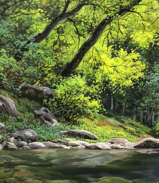 "Crystal Reflection" – Original Realistic Landscape Oil Painting by Master Artist Kim Dae Hyuk 9211