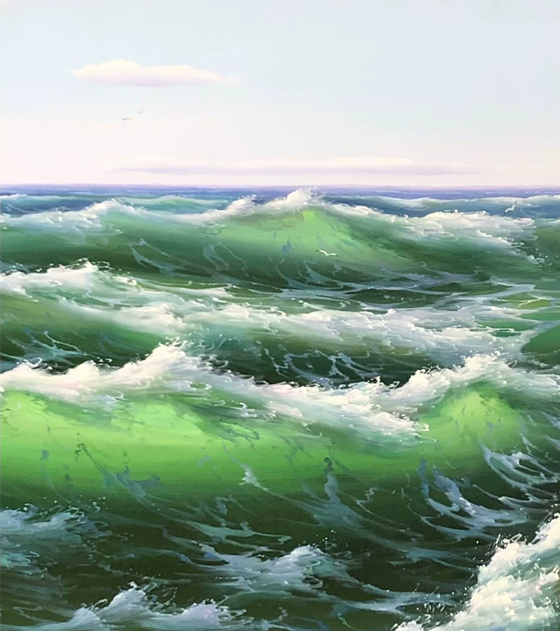 "The Great Surge" – Original 1.8-Meter Grandscape Ocean Waves Oil Painting by Merited Artist Kang Dae Kyung 15155
