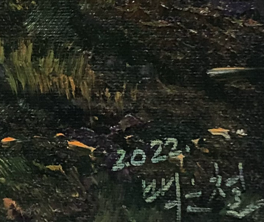 "The Misty Park Walk" - Original Impressionist Landscape Oil Painting by First-Class Artist Bai Enzhe | 90x60cm Hand-Painted Fine Art Canvas 10805