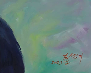 "The Sovereign Dawn" - Original Hyper-Realistic Rooster Portrait Oil Painting by First-Class Artist Kim Kyeong Mi | 61x91cm Hand-Painted Crimson Crown & Golden Plumage Canvas G2781