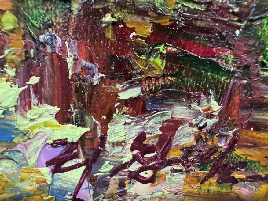 "The Autumn Symphony of Gilded Birches" - Grand Original Post-Impressionist Heavy-Impasto Landscape Oil Painting by Celebrated First-Class Artist Lee Chang Bum | 91x59cm Large-Scale Hand-Painted Canvas (Pre-Stretched on Inner Frame) 19784