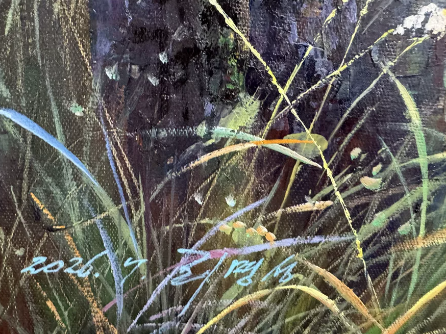 “Deer in the Deep Forest” by Li Mingcheng | Landscape Oil Painting 20012