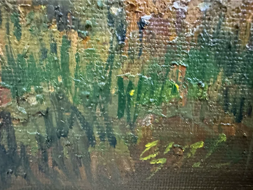 Golden Mountain Landscape Oil Painting by Ryu Deok Jin – Golden Mountains & Clear Waters 20037