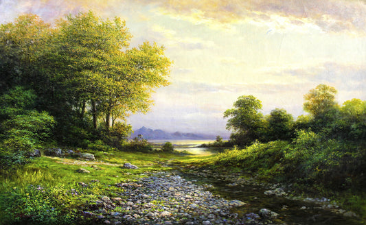 Mountain River Landscape Oil Painting by Jeon Guk Cheon 109