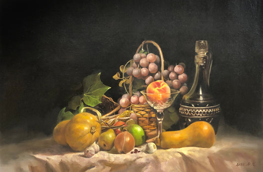 Original Oil Painting "Still Life · Fruits" by First-Class Artist Yin Zhe | Hand-Painted Still Life Wall Decor for Dining Room 12840