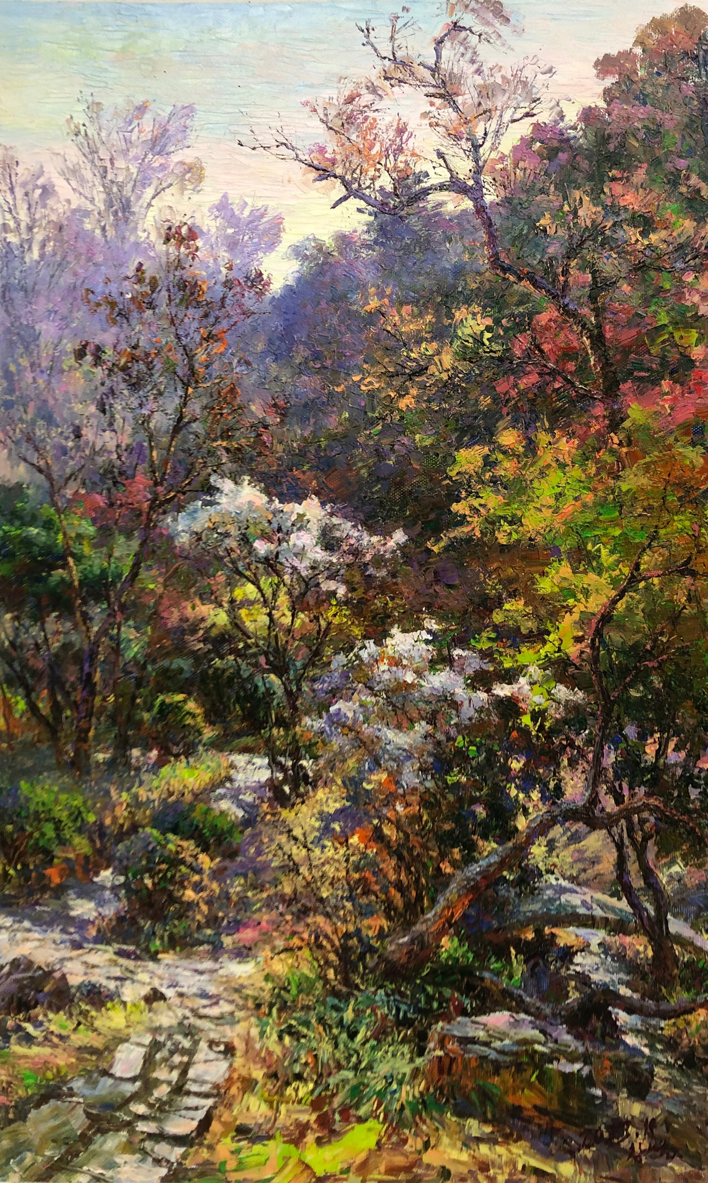 "Mountain Radiance" – Original Realistic Landscape Oil Painting by Master Li Changfan 15552
