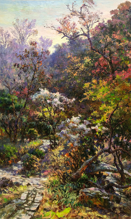 "Mountain Radiance" – Original Realistic Landscape Oil Painting by Master Li Changfan 15552
