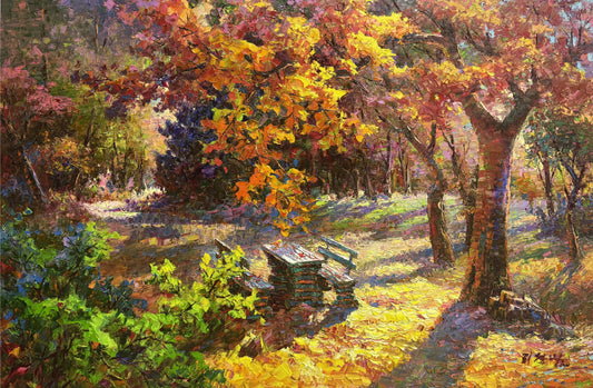Warm Autumn Forest Oil Painting by Li Changfan 19787