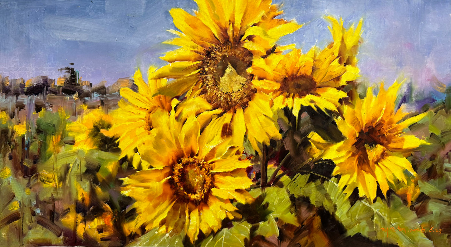 Original Sunflower Oil Painting by Lee Jun Hyuk | Hand-Painted Floral Artwork Collection 19915