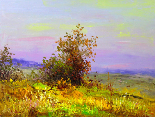 Original Oil Painting – Mountain Scenery | Hand-Painted Impressionist Landscape Art by Kim Chol Jun 8169