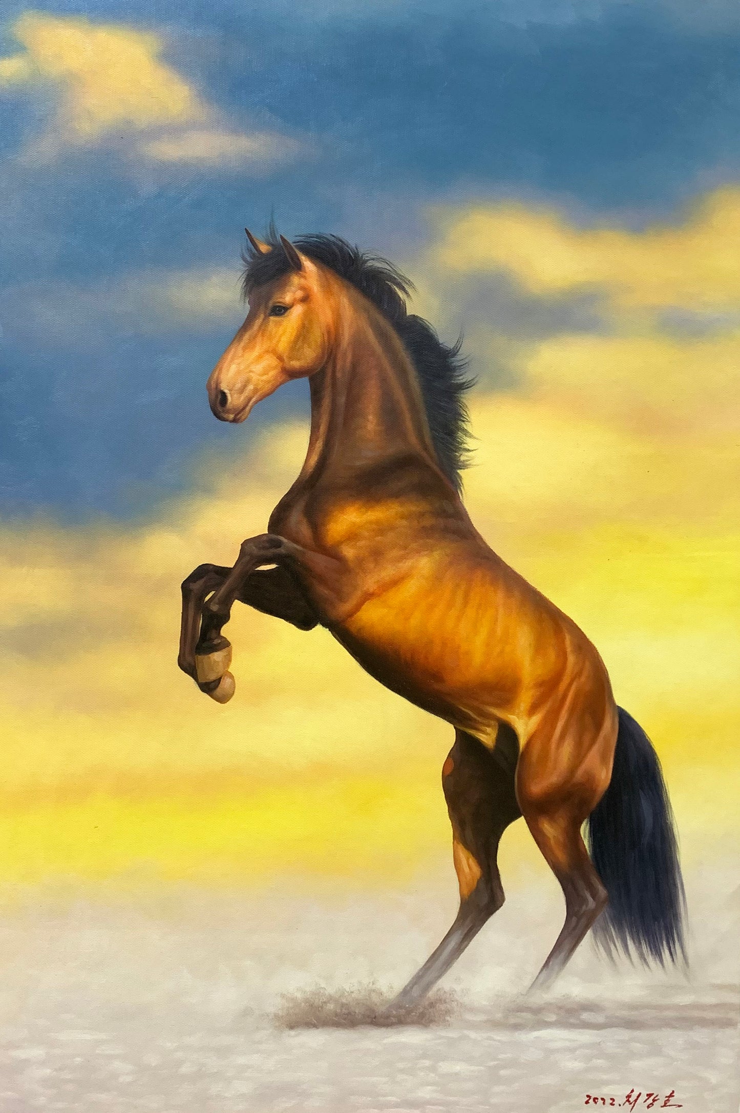 Horse Oil Painting by Choi Gang Ho | Original Hyperrealist Equestrian Art 8334