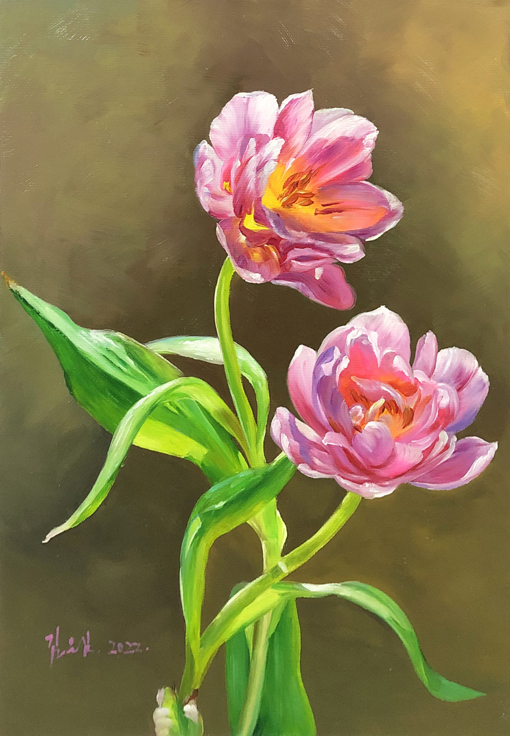 Tulips Floral Oil Painting by Kim Eun Shim 9000