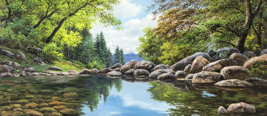 "Crystal Reflection" – Original Realistic Landscape Oil Painting by Master Artist Kim Dae Hyuk 9211