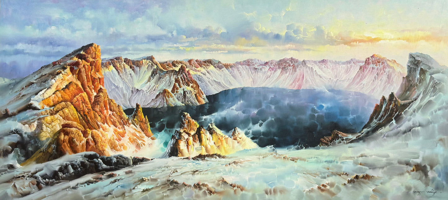 Tianchi Original Oil Painting by Cha Yong Cheng | North Korean Art DMC248