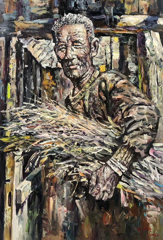 Original Oil Painting – The Elder | Hand‑Painted Impressionist Portrait Art by Choi Tae Yong G2269