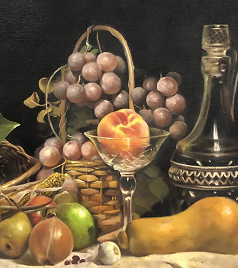 Original Oil Painting "Still Life · Fruits" by First-Class Artist Yin Zhe | Hand-Painted Still Life Wall Decor for Dining Room 12840
