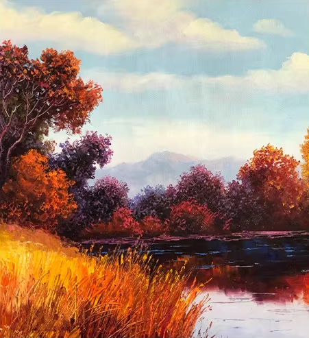 Original Oil Painting "Golden Abundance" by First-Class Painter Kim Cheol-jun – Collectible Hand-Painted Autumn Landscape Art 13661