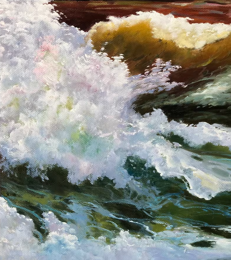 Original Oil Painting "Coastal Landscape" by Honored Artist Kim Hyun – Collectible Hand-Painted Seascape Art, One-of-a-Kind G2497