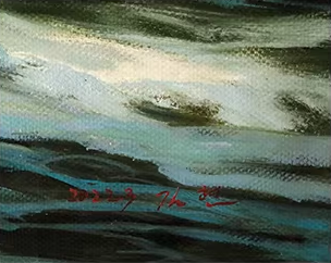 Original Oil Painting "Coastal Landscape" by Honored Artist Kim Hyun – Collectible Hand-Painted Seascape Art, One-of-a-Kind G2497
