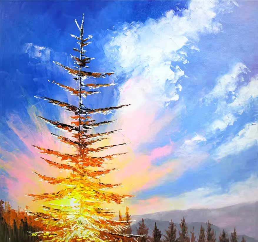 Original Oil Painting "Pine Tree Braving the Snow" by First-Class Painter Li Yuan Tian – Collectible Hand-Painted Winter Landscape Art 7600