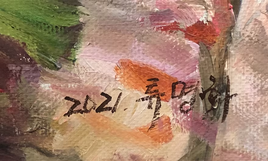 Original Oil Painting "Roses" by First-Class Painter Liu Minghua – Collectible Hand-Painted Floral Art 7085