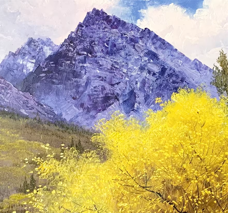 Original Oil Painting "The Path" by DPRK First-Class Painter Kim Nam Hyuk – One-of-a-Kind Hand-Painted Mountain Landscape Art 8233