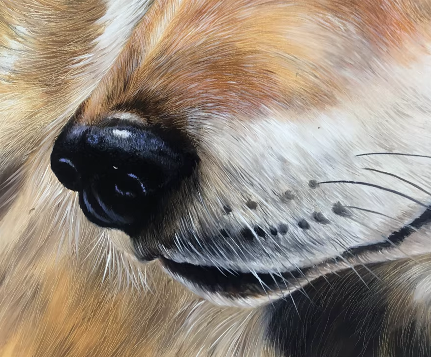 Original Oil Painting "Wolf" by DPRK First-Class Painter Kim Jong Soo – Collectible Hand-Painted Wildlife Art G2463