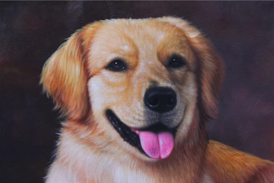 Golden Retriever Oil Painting by Choi Gang Ho | Original Pet Portrait Art 8283