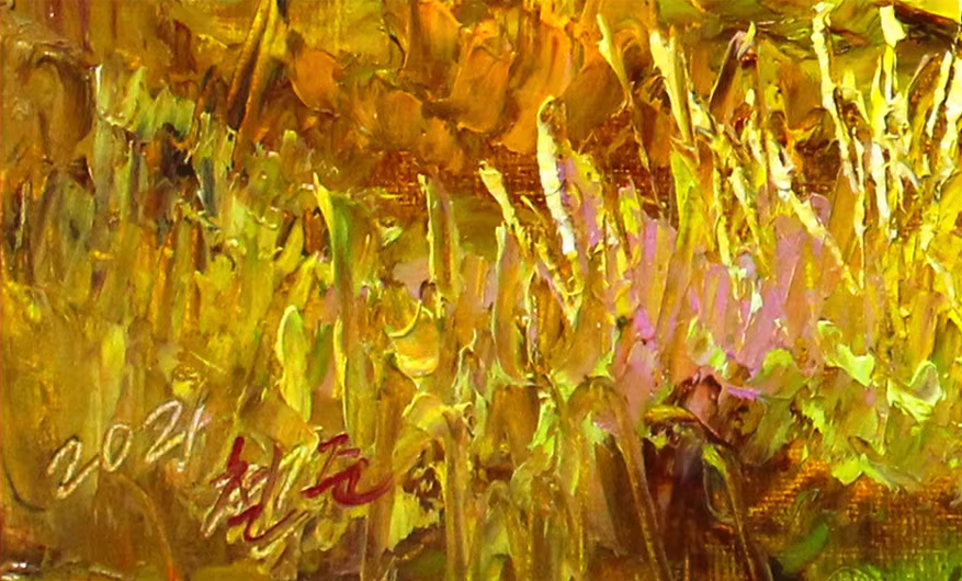 Original Oil Painting – Mountain Scenery | Hand-Painted Impressionist Landscape Art by Kim Chol Jun 8169