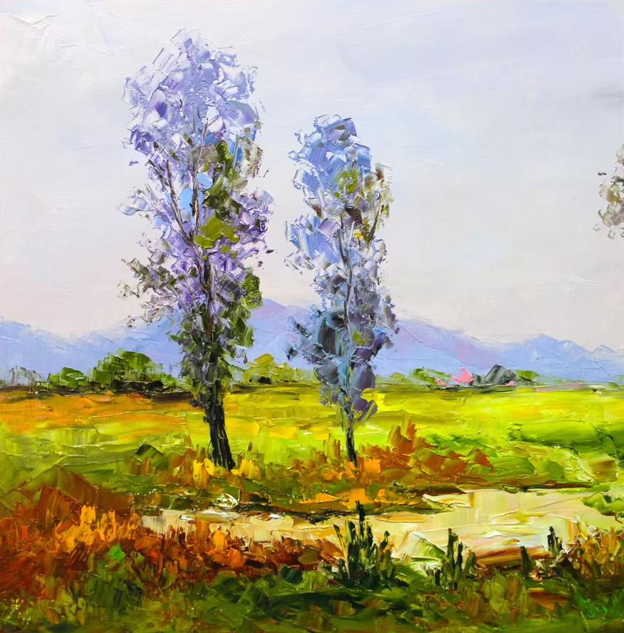 Mountain View Landscape Oil Painting by Kim Chol Jun 8136