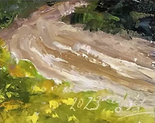 Original Oil Painting "Purple Qi from the East" by Meritorious Painter Kim Young Chul – Collectible Hand-Painted Impressionist Landscape Art 14675