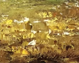 Original Oil Painting "Autumn Mountains in Clouds" by Meritorious Painter Kim Young Chul – Collectible Hand-Painted Impressionist Landscape Art 14683