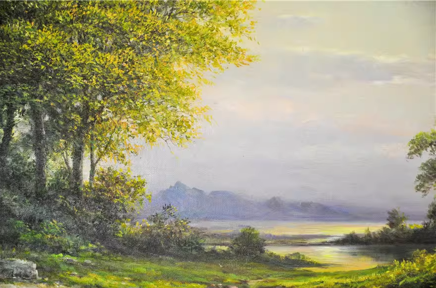 Mountain River Landscape Oil Painting by Jeon Guk Cheon 109