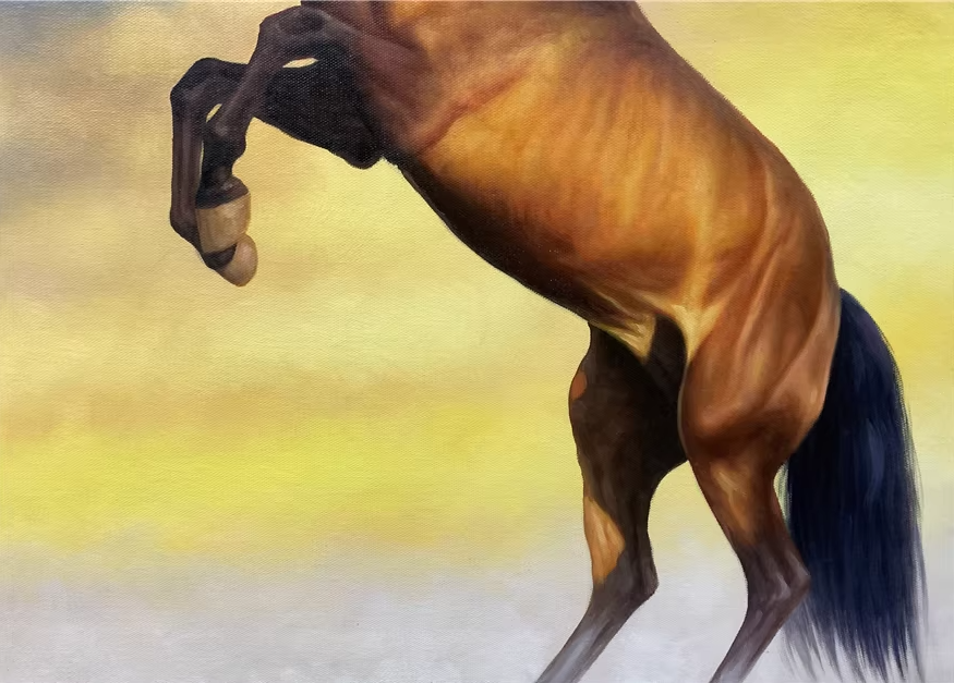 Horse Oil Painting by Choi Gang Ho | Original Hyperrealist Equestrian Art 8334