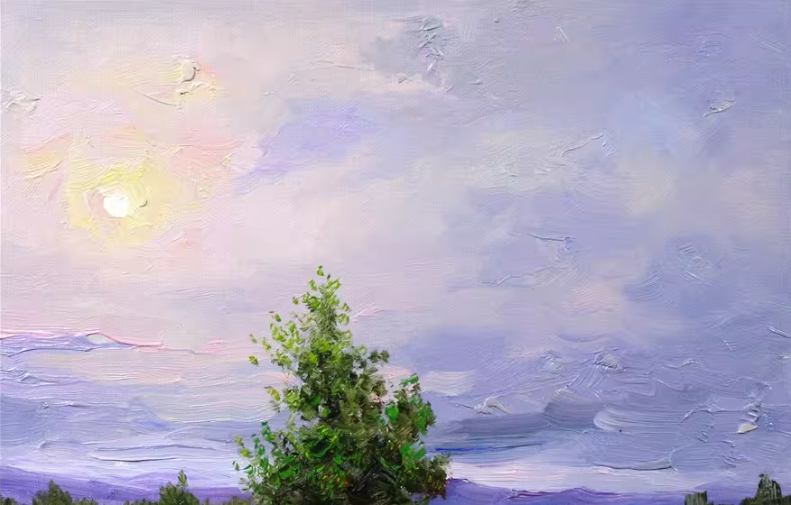 Sunflower Field Oil Painting by Won Chon Sung | Original Impressionist Landscape Art 8166