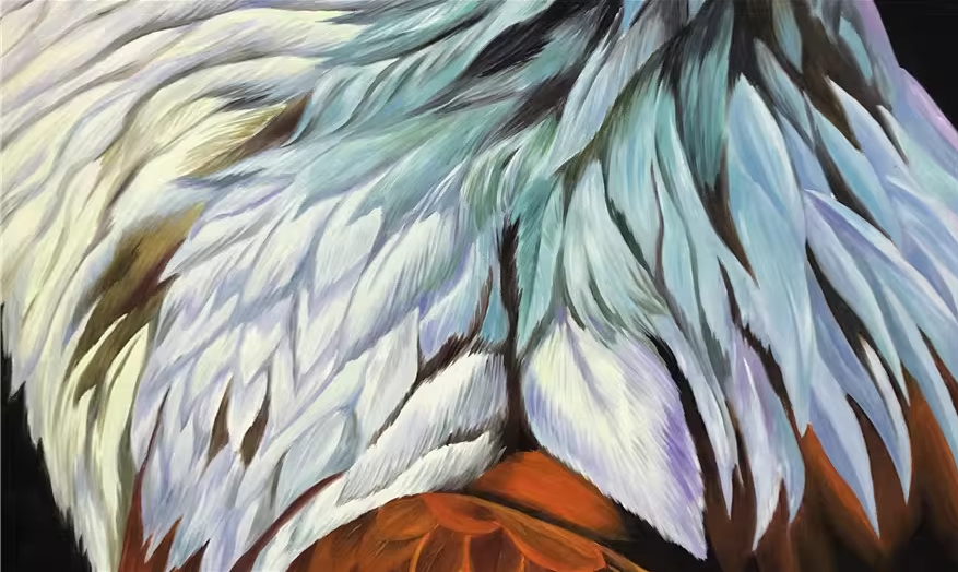 Original Oil Painting – Eagle | Hand-Painted Hyper-Realist Bald Eagle Animal Art by Kim Jong Su  11073