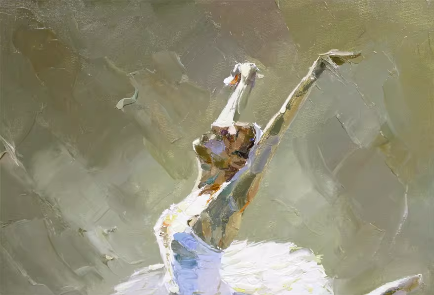 Original Oil Painting – Ballerina | Hand-Painted Impressionist Dancer Figurative Art by Kim Young Chul 1175