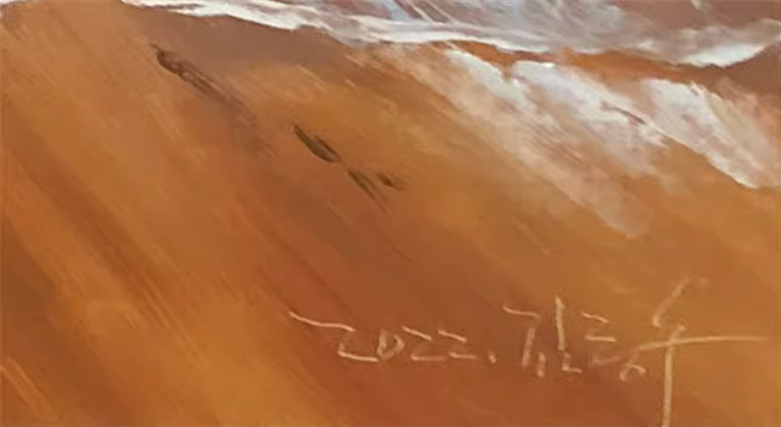 Original Oil Painting – Seaside | Hand‑Painted Impressionist Coastal Rock Landscape Art by Kim Jong Su 10561