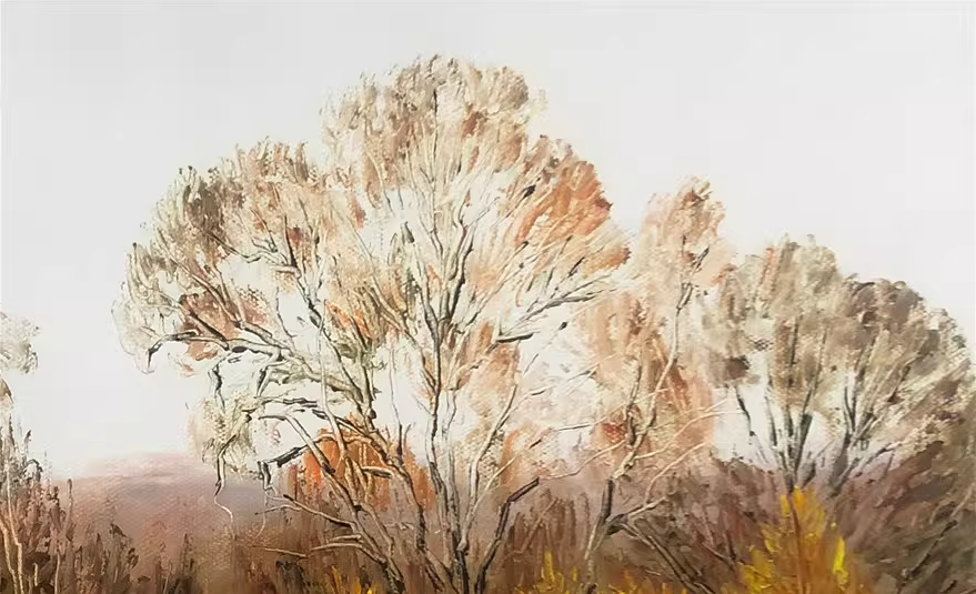 Original Oil Painting – Field | Hand‑Painted Impressionist Autumn Field Landscape Art by Kim Jong Su  11882