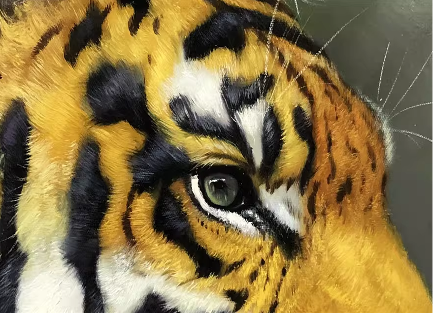 Original Oil Painting – Tiger Portrait | Hand‑Painted Hyper‑Realist Big Cat Art by Kim Kyung Mi G2135