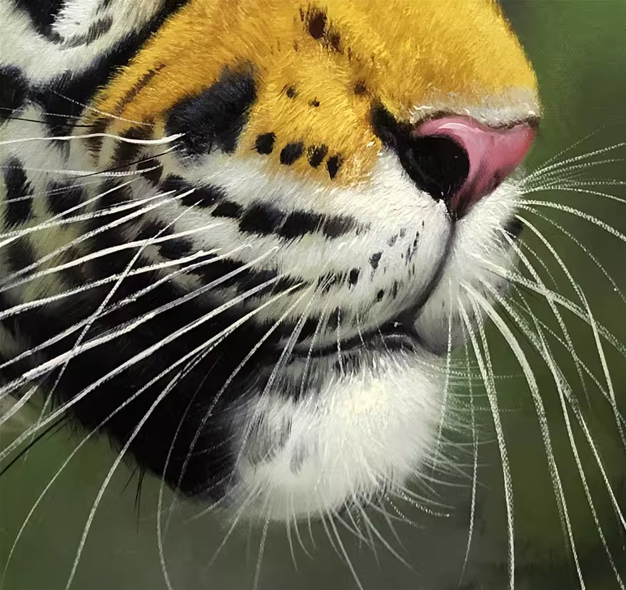 Original Oil Painting – Tiger Portrait | Hand‑Painted Hyper‑Realist Big Cat Art by Kim Kyung Mi G2135