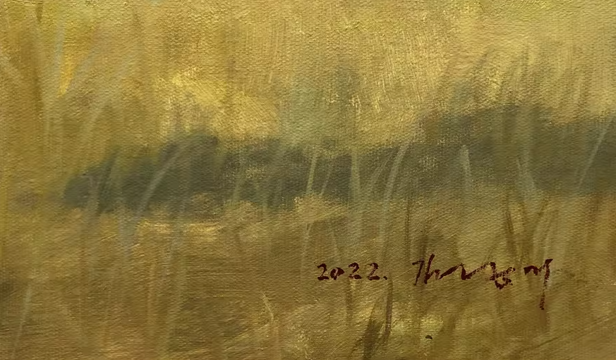 Original Oil Painting "Dancing Red-Crowned Crane" by First-Class Painter Kim Kyung Mi – Collectible Hand-Painted Wildlife Art G2086