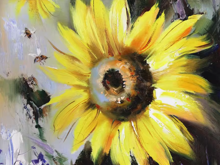 "Golden Radiance" – Original Sunflower Oil Painting by Master Artist Zhao Xiangxi 131
