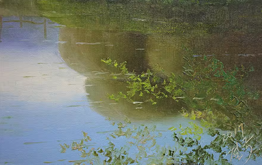"The Pastoral Sanctuary" – Original Landscape Oil Painting by Master Artist Zhe Guo 6495
