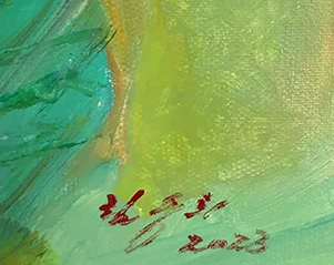 "Zen Seed Pods" – Original Impressionist Lotus Oil Painting by Master Artist Lim Shengxi 15096